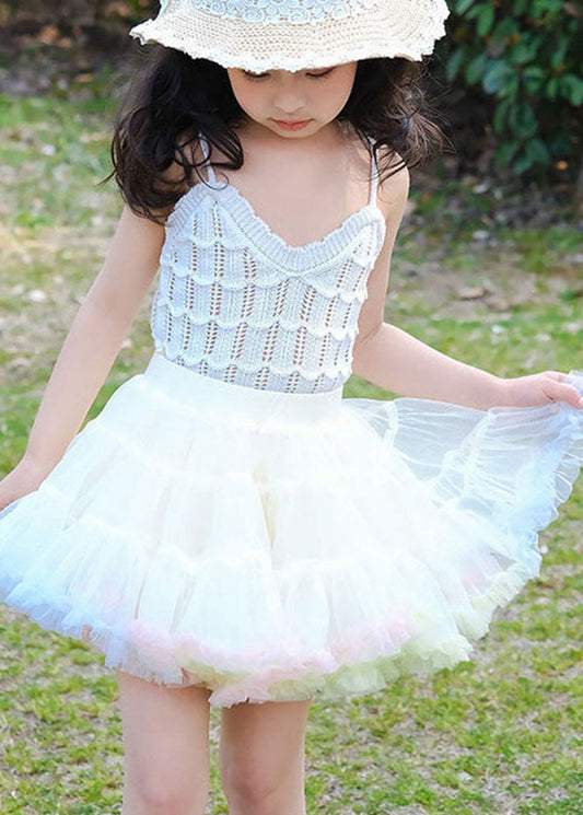 DIY Pink Ruffled Patchwork Tulle Baby Girls Party Skirt Summer LY5523 - fabuloryshop