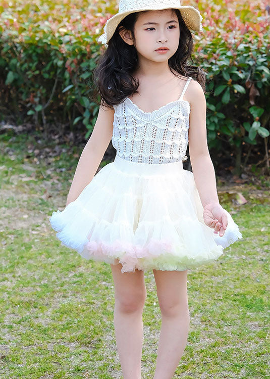 DIY Pink Ruffled Patchwork Tulle Baby Girls Party Skirt Summer LY5523 - fabuloryshop