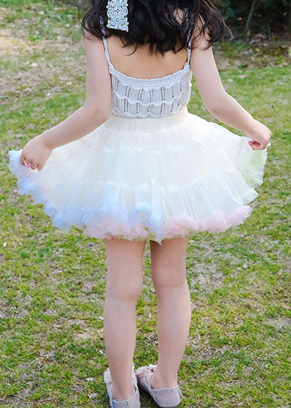 DIY Pink Ruffled Patchwork Tulle Baby Girls Party Skirt Summer LY5523 - fabuloryshop