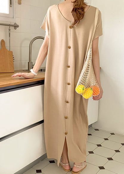 Diy Beige Front Back Wear On Both Sides Knit Dresses Summer LY1332 - fabuloryshop