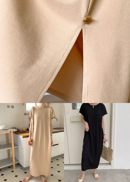 Diy Beige Front Back Wear On Both Sides Knit Dresses Summer LY1332 - fabuloryshop