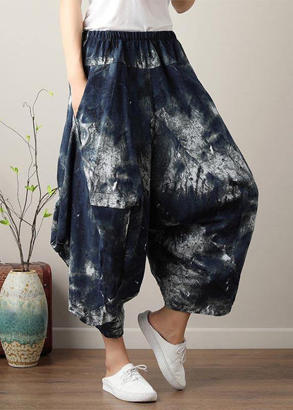 Diy Denim Blue Elastic Waist Pants - fabuloryshop