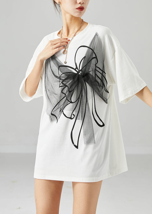 Diy White Oversized Patchwork Butterfly Cotton Beach Vest Summer LY6679 - fabuloryshop
