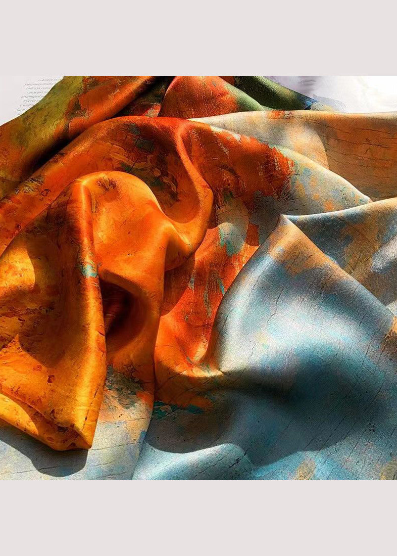 Elegant And Versatile Oil Painting Print Silk Scarf Ada Fashion