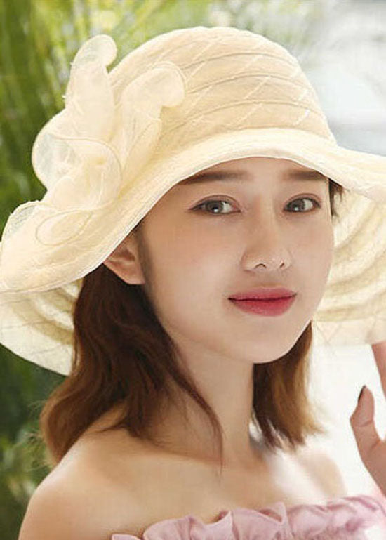 Elegant Beige Bow Patchwork Straw Woven Floppy Sun Hat LC0546 - fabuloryshop