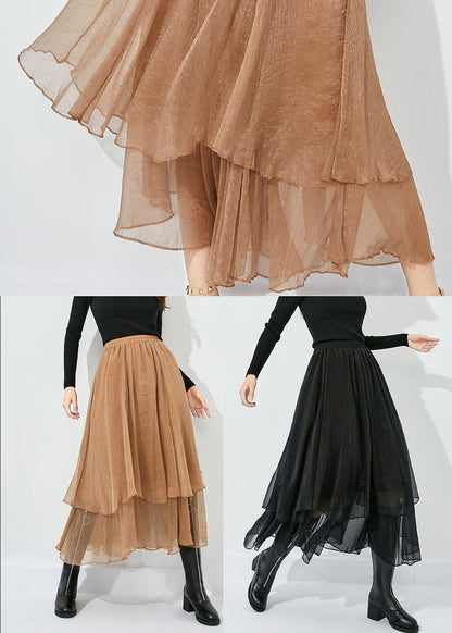 Elegant Black High Waist Layered Design Tulle Skirt Summer LY0810 - fabuloryshop