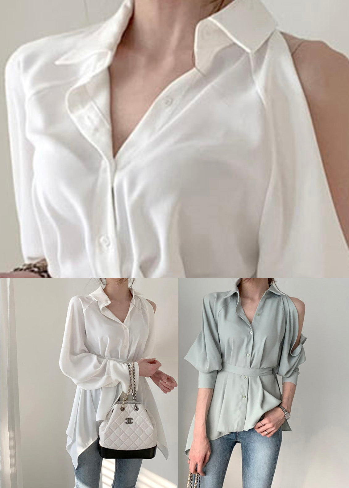 Elegant Green Peter Pan Collar Button Solid Shirt Spring LY0395 - fabuloryshop