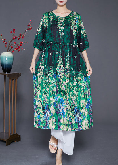 Elegant Oversized Cinched Wear On Both Sides Silk Long Dresses Summer Ada Fashion