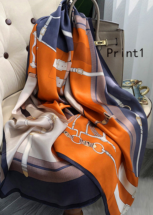 Elegant Print Spring And Autumn Silk Scarf Ada Fashion