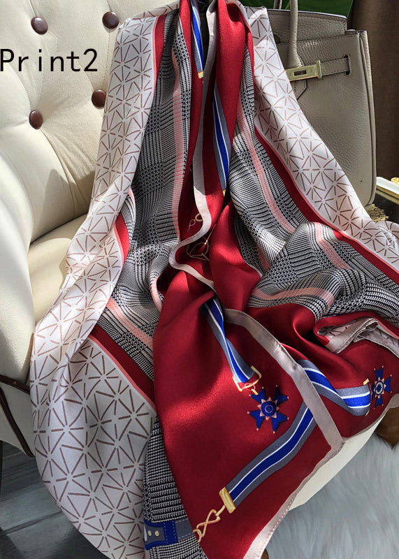 Elegant Print Spring And Autumn Silk Scarf Ada Fashion