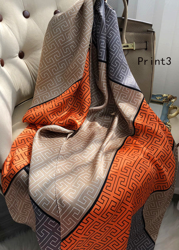 Elegant Print Spring And Autumn Silk Scarf Ada Fashion