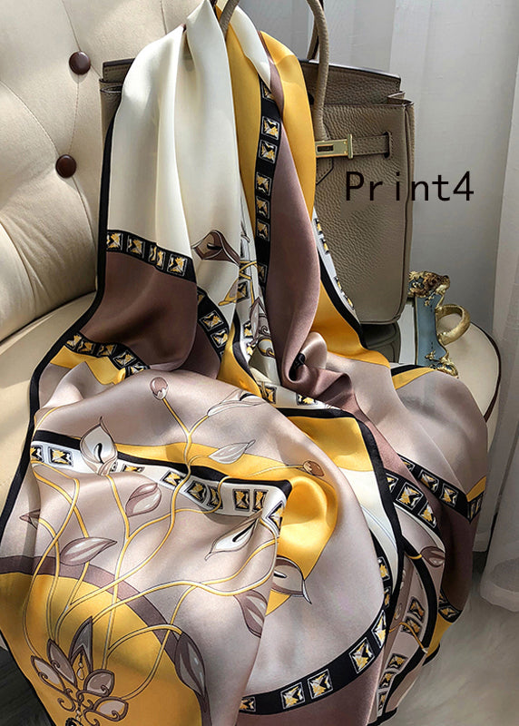 Elegant Print Spring And Autumn Silk Scarf Ada Fashion