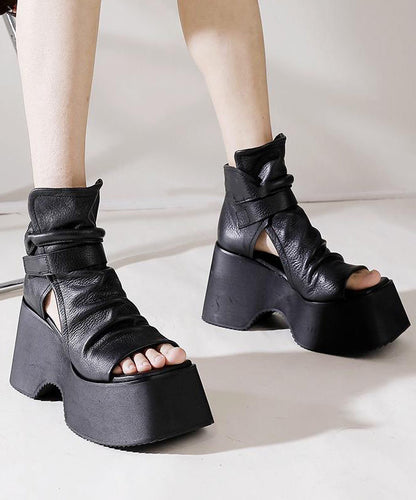 Fashion Black Sandals Platform Sandals LY4379 - fabuloryshop