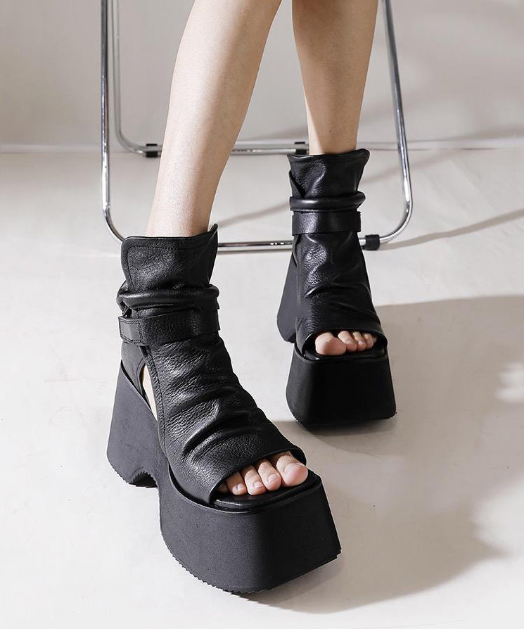 Fashion Black Sandals Platform Sandals LY4379 - fabuloryshop