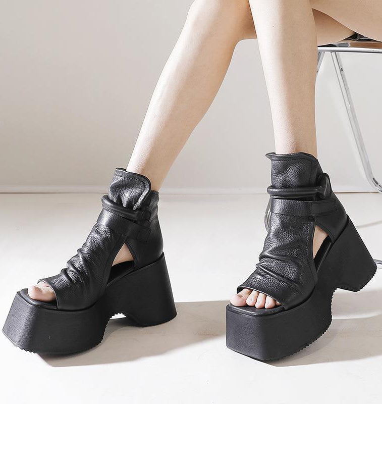 Fashion Black Sandals Platform Sandals LY4379 - fabuloryshop