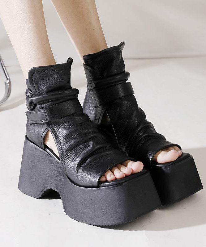 Fashion Black Sandals Platform Sandals LY4379 - fabuloryshop