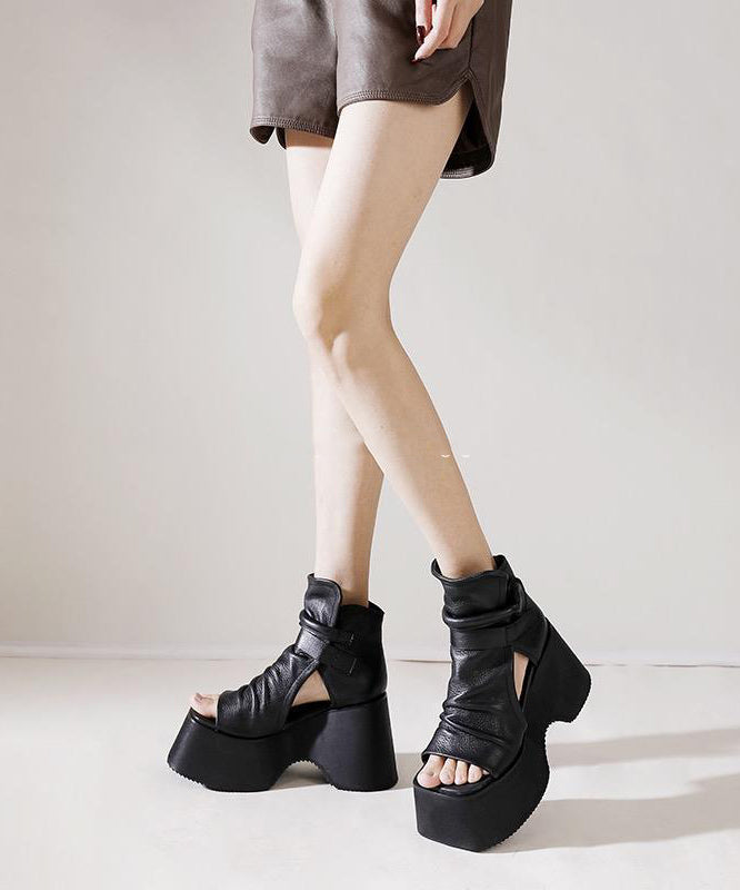 Fashion Black Sandals Platform Sandals LY4379 - fabuloryshop