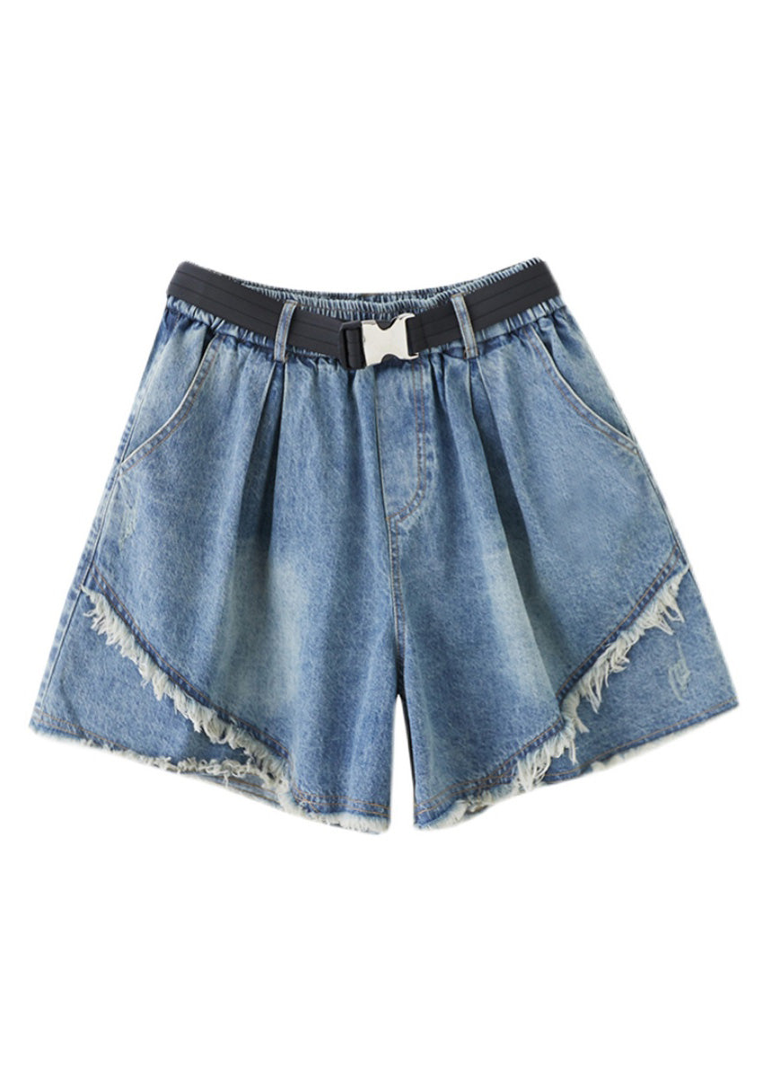 Fashion Blue Patchwork High Waist Denim Shorts Summer LY1273 - fabuloryshop