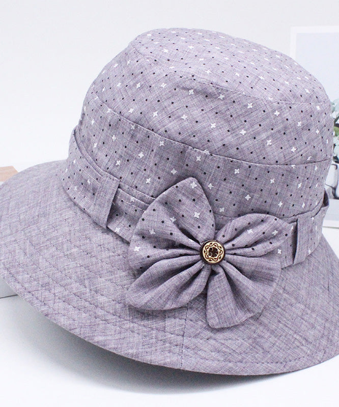 Fashion Blue Print Patchwork Bow Bucket Hat LY529