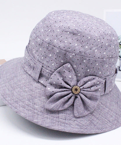 Fashion Blue Print Patchwork Bow Bucket Hat LY529 - fabuloryshop