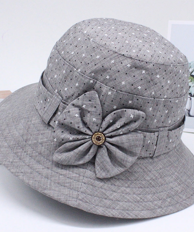 Fashion Blue Print Patchwork Bow Bucket Hat LY529 - fabuloryshop