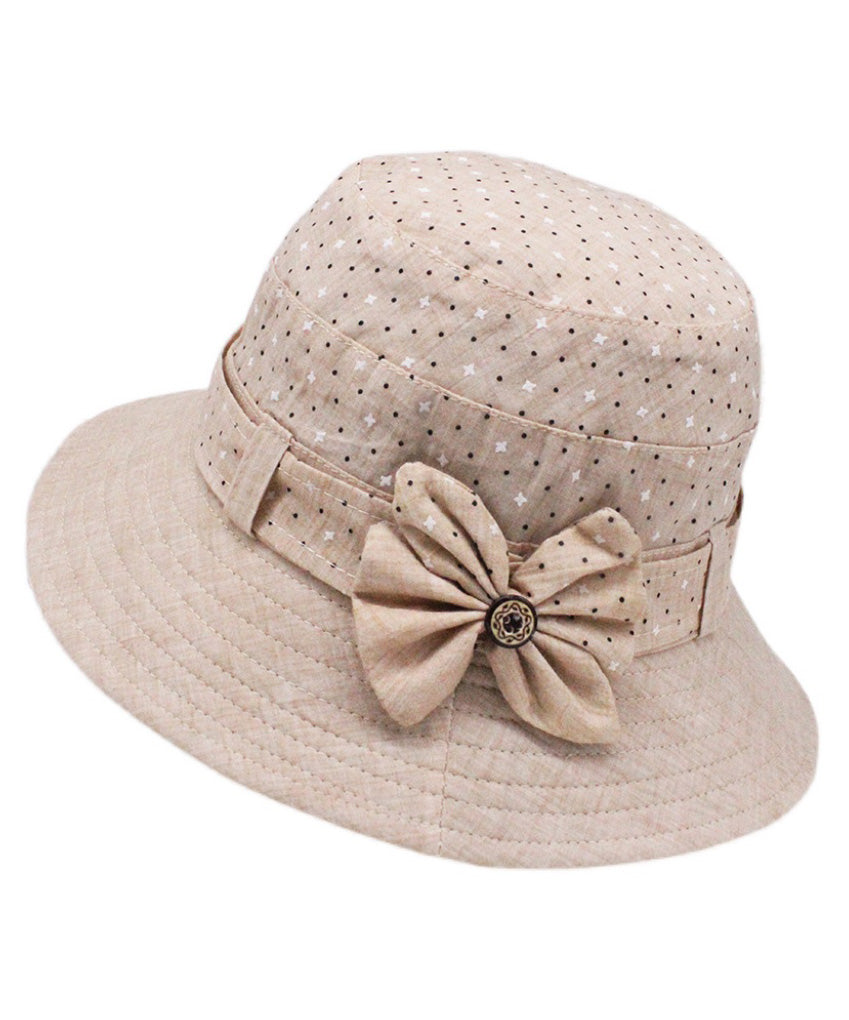 Fashion Blue Print Patchwork Bow Bucket Hat LY529 - fabuloryshop