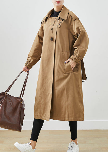 Fashion Chocolate Oversized Pockets Cotton Coat Outwear Fall Ada Fashion