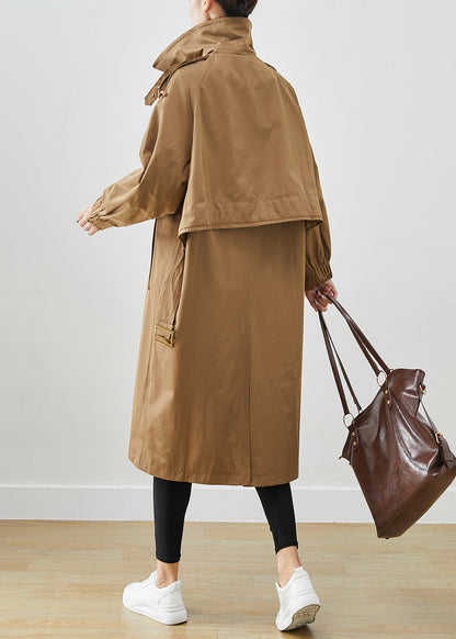 Fashion Chocolate Oversized Pockets Cotton Coat Outwear Fall Ada Fashion