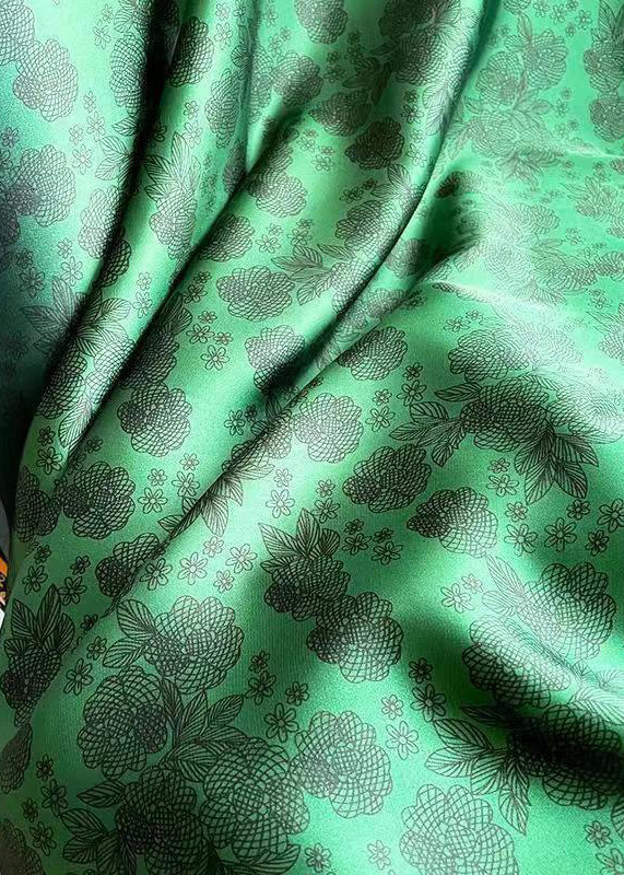 Fashion Green Leopard Print Silk Scarf Ada Fashion