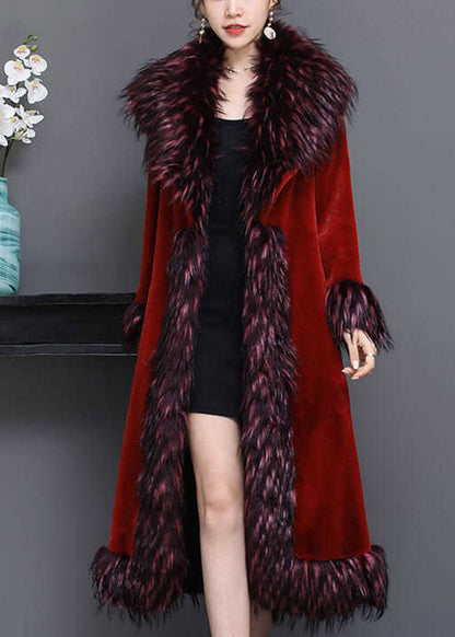 Fashion Mulberry Fur Collar Thick Faux Fur Jackets Winter Ada Fashion