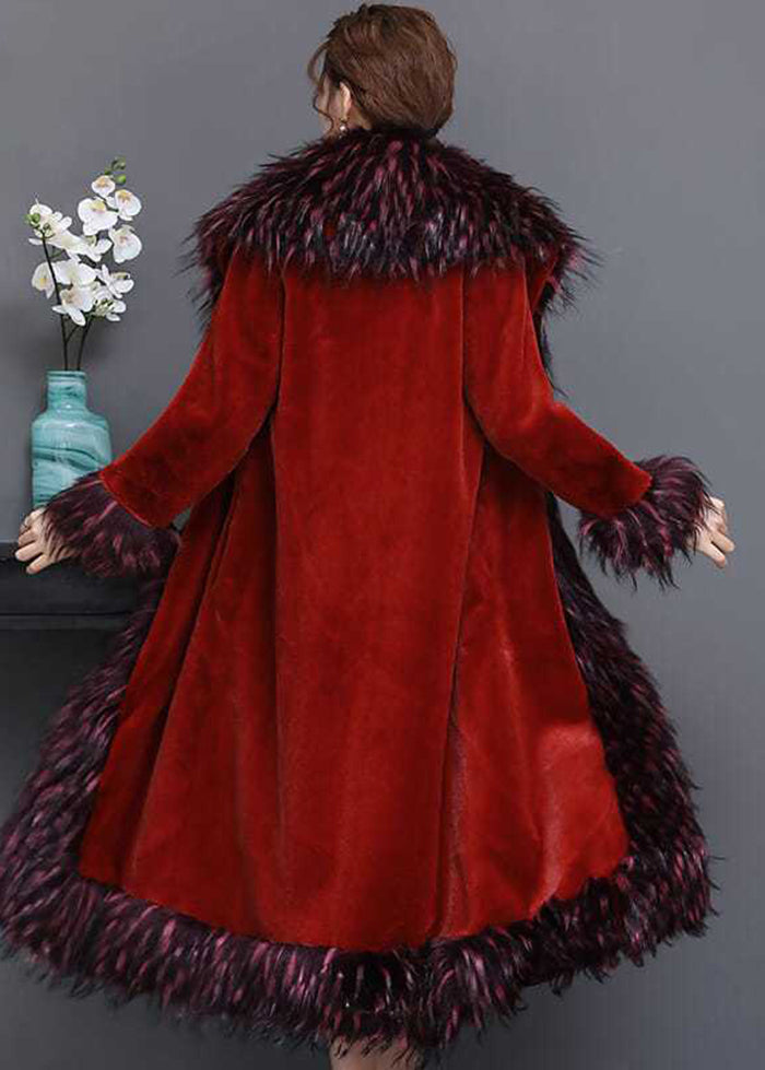 Fashion Mulberry Fur Collar Thick Faux Fur Jackets Winter Ada Fashion