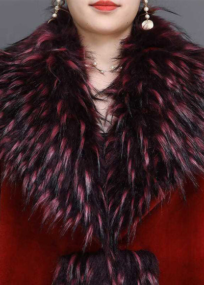 Fashion Mulberry Fur Collar Thick Faux Fur Jackets Winter Ada Fashion