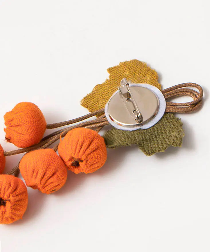 Fashion Orange Fabric Art Fruit Brooches Ada Fashion
