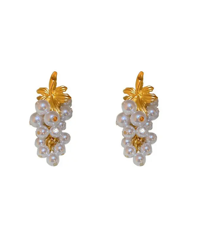 Fashion White Overgild Pearl Tassel Drop Earrings Ada Fashion