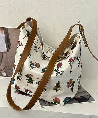 Fashion White Print High-capacity Canvas Messenger Bag LY1791 - fabuloryshop