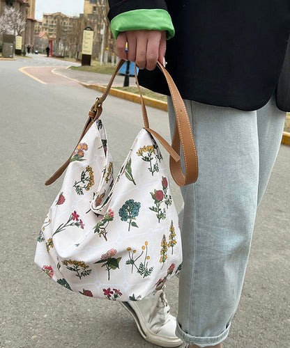 Fashion White Print High-capacity Canvas Messenger Bag LY1791 - fabuloryshop