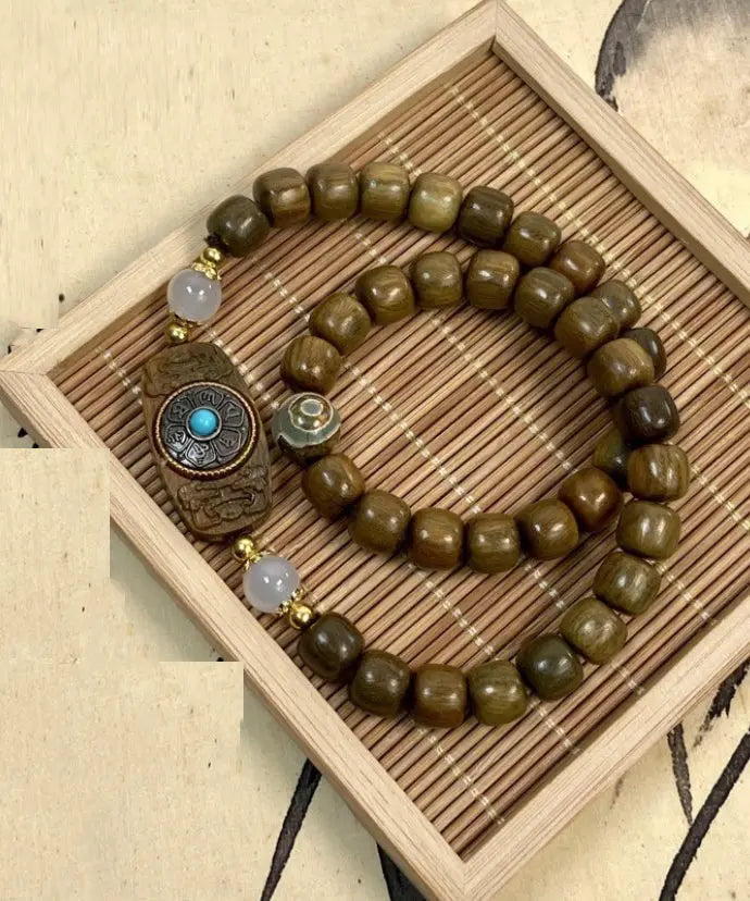 Fine Brown Turquoise Sandalwood Chain Bracelet Ada Fashion