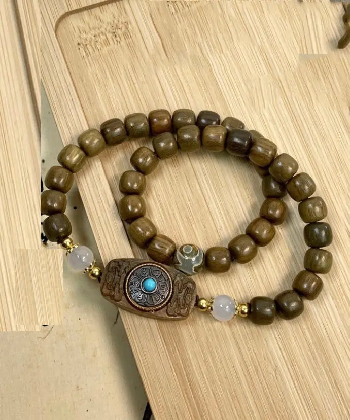 Fine Brown Turquoise Sandalwood Chain Bracelet Ada Fashion