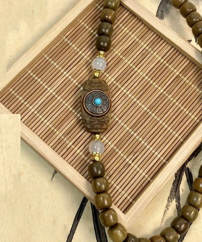 Fine Brown Turquoise Sandalwood Chain Bracelet Ada Fashion