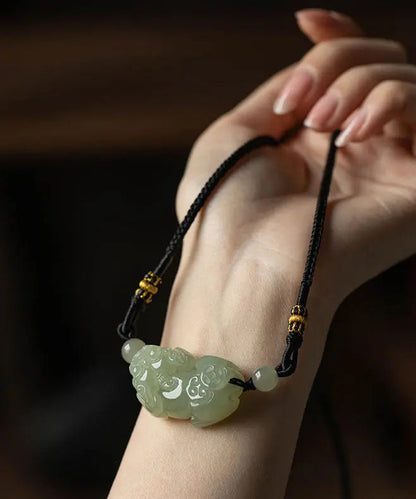 Fine Green Jade A Mythical Wild Animal Pendant Necklace Ada Fashion