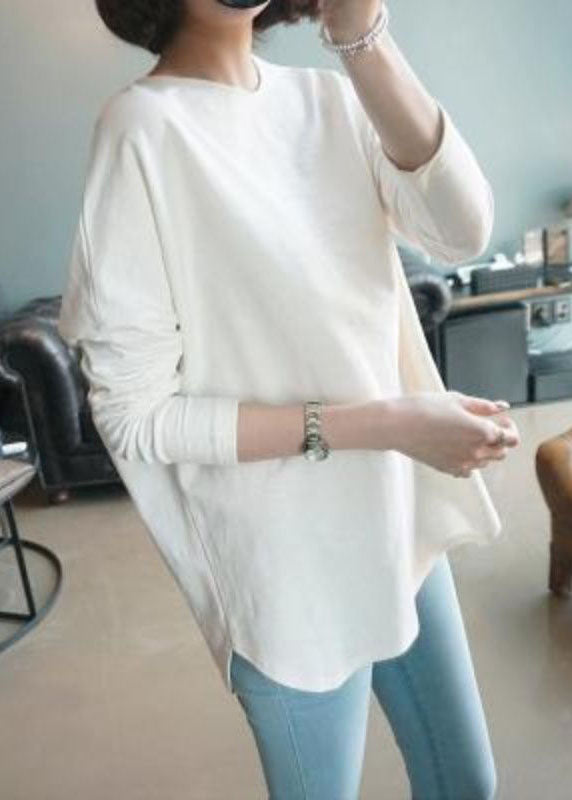 Fine White O Neck Patchwork Cotton Blouse Top Spring LY2594 - fabuloryshop