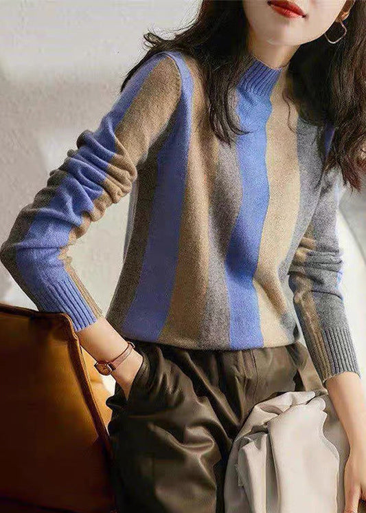 French Blue Half Hign Knitted Sweaters