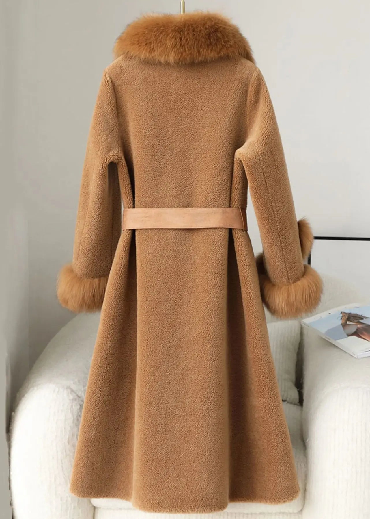 French Coffee Button Pockets Patchwork Woolen Coats Winter Ada Fashion