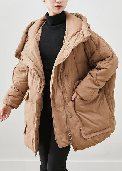 French Khaki Oversized Thick Duck Down Down Coats Winter Ada Fashion