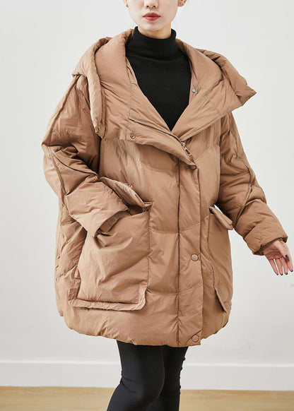 French Khaki Oversized Thick Duck Down Down Coats Winter Ada Fashion