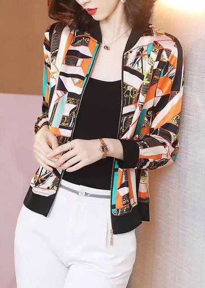 French O-Neck Print Chiffon Sunscreen Coat Summer LY3798 - fabuloryshop