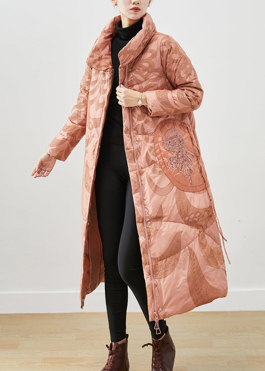 French Pink Embroideried Applique Duck Down Winter Coats Winter Ada Fashion