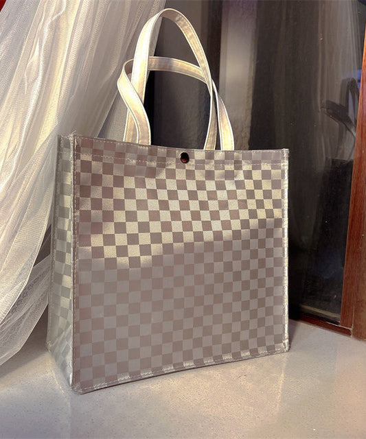French Silver Gray Versatile Large Capacity Handbag Ada Fashion