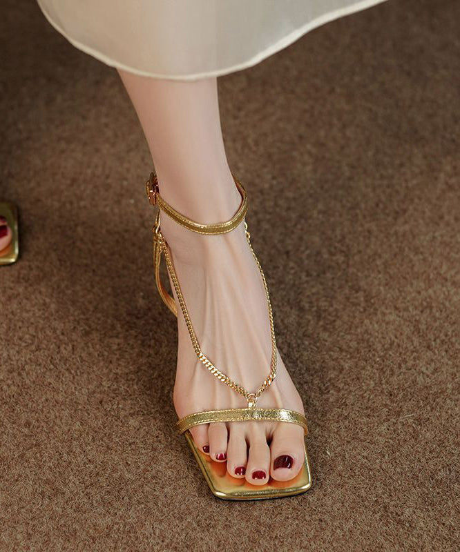 Golden High Heel Sandals Classy Buckle Strap Sandals LY4375 - fabuloryshop