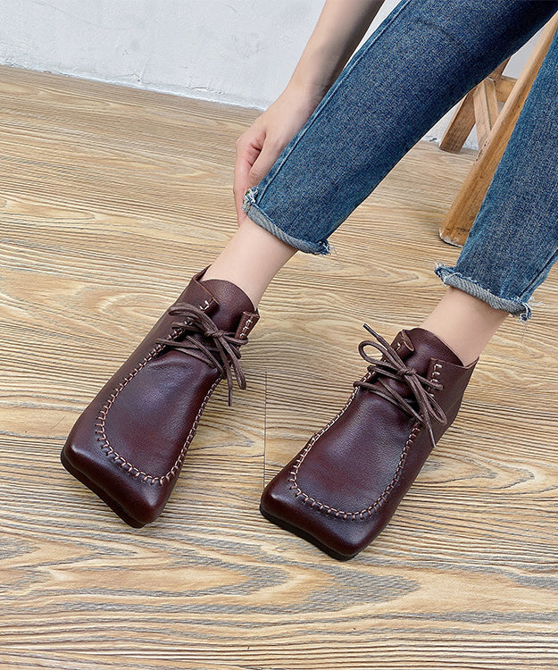 Green Cross Strap Handmade Comfy Splicing Ankle Boots Ada Fashion